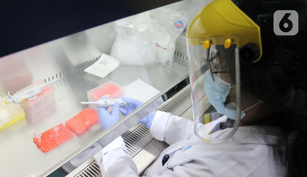 Doktor Tjandrawati Mozef Peneliti Biokimia Farmasi LIPI menguji alat deteksi alternatif virus corona di Laboratorium Kimia Lembaga Ilmu Pengetahuan Indonesia (LIPI) Puspiptek Serpong, Tangerang Selatan, Banten, Rabu (26/8/2020). (merdeka.com/Arie Basuki)