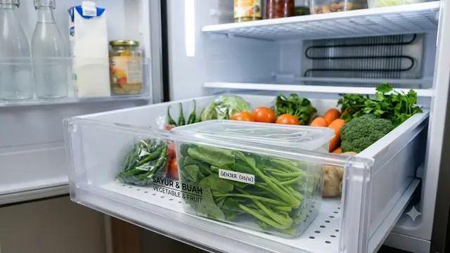 Letakkan di Laci Sayur Kulkas