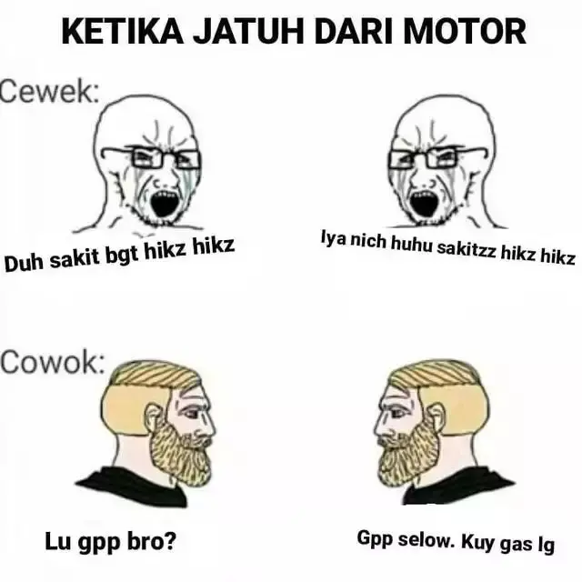 6 Meme Jatuh dari Motor Ini Kocak, Tetap Tersenyum Meski Menahan Sakit