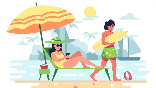 Ilustrasi berjemur
