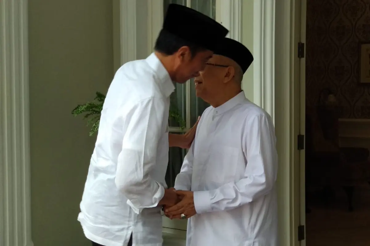 Jokowi bertemu dengan Ma'ruf Amin. (Liputan6.com/Putu Merta Surya Putra)