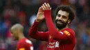 4. Mohamed Salah - Mohamed Salah adalah satu di antara pemain yang berhasil menorehkan quattrick di Premier League. Salah mengukir pencapaian tersebut ketika Liverpool bertemu Watford pada Maret 2018. (AFP/Geoff Caddick)