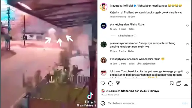 Jirayut Bagikan Kabar Duka Terkait Insiden Ledakan Gudang Petasan di Thailand, Minta Doa utuk Para Korban. (instagram.com/jirayutdaa4official)