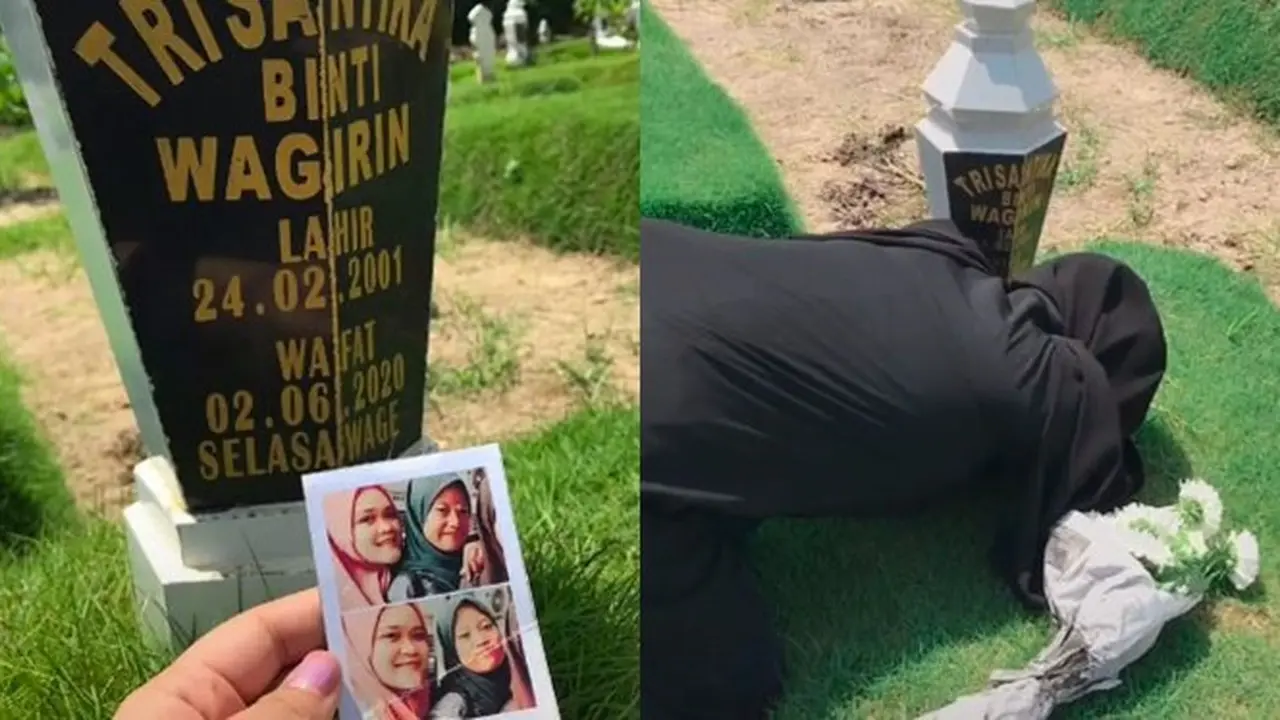 Rindu Sahabat yang Sudah Meninggal, Momen Ziarah Cewek Ini Bikin Haru