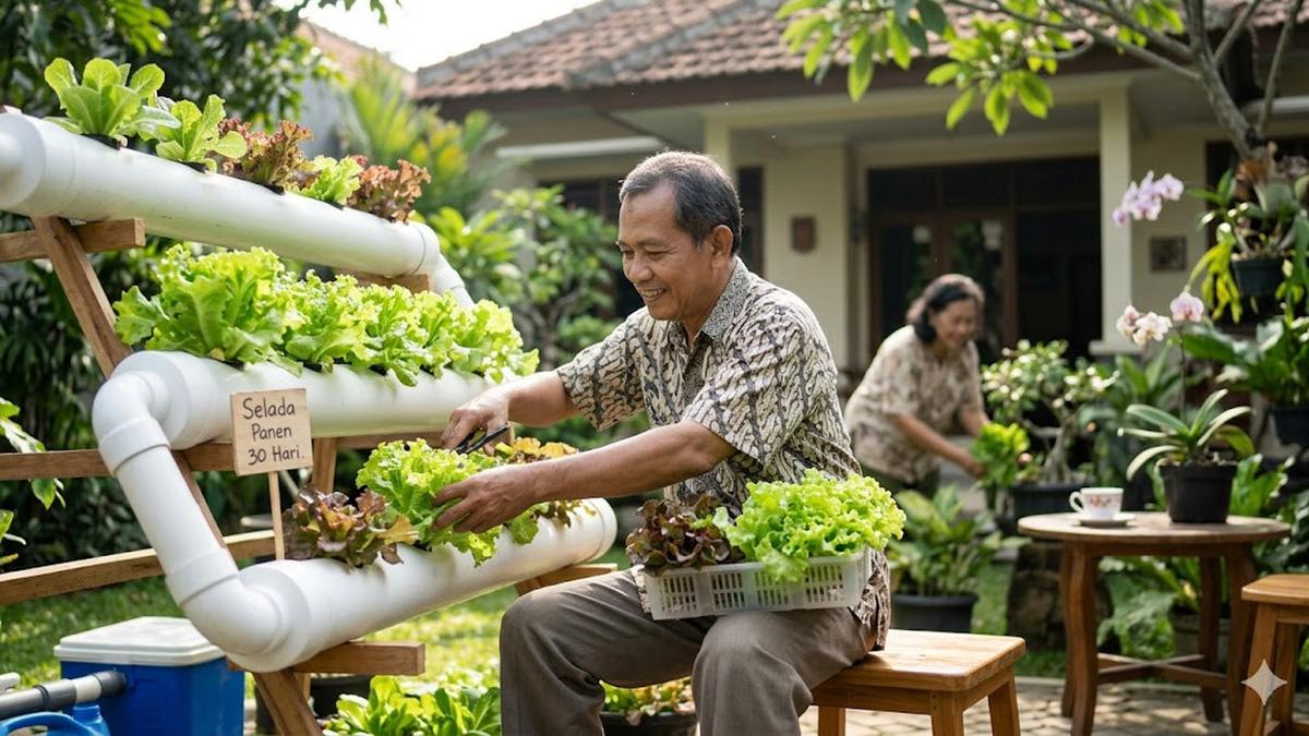 8 Tahap Cara Buat Hidroponik Selada Panen 30 Hari untuk Pensiunan di Rumah
