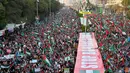 Pengunjuk rasa mendesak Israel segera menghentikan serangan di seluruh wilayah Gaza. (Asif HASSAN/AFP)