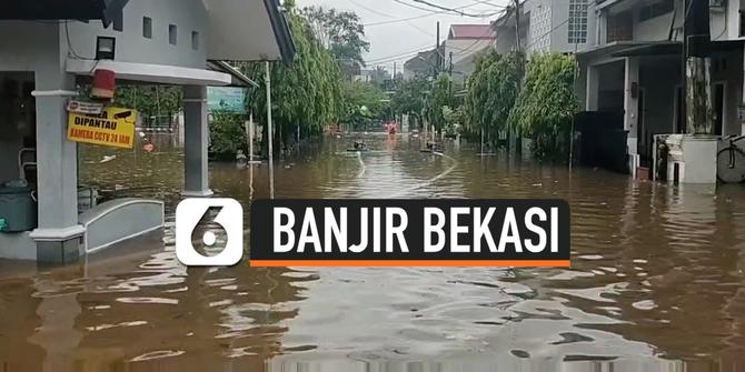 VIDEO: Ratusan Rumah di Jatibening Permai Bekasi Terendam Banjir 1 Meter