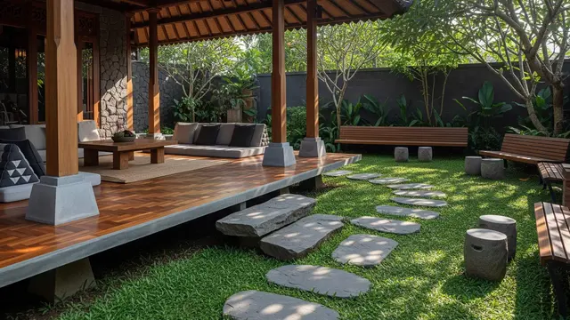 Ide Teras Rumah Depan Menyatu dengan Kebun Keluarga