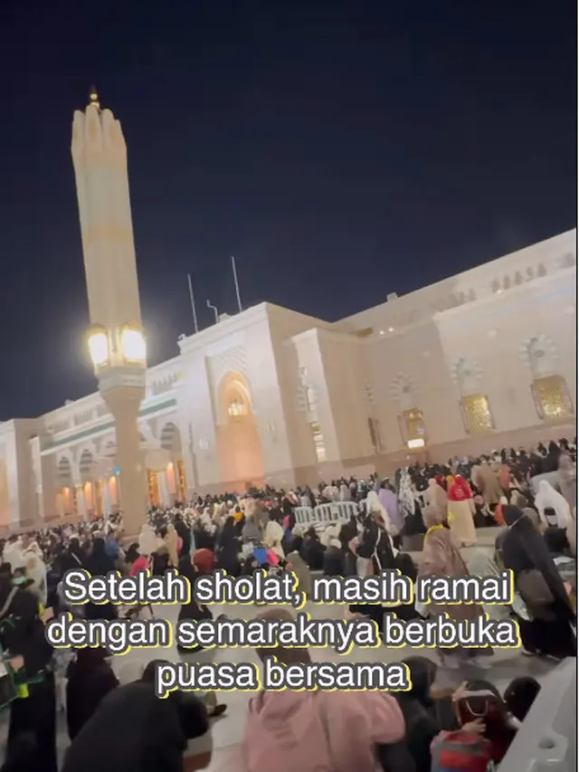 6 Potret Melanie Putria Buka Puasa di Masjid Nabawi, Suasananya Syahdu Bikin Rindu