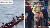Asik berdagang di kapal hingga terlambat turun, wanita ini sampai dijemput dengan katinting. Sumber: tiktok @capricorn.551