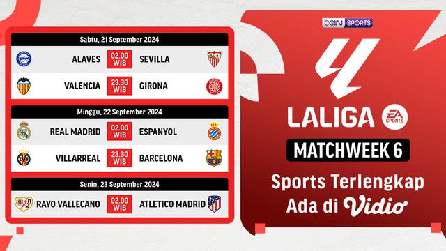 Jadwal Siaran Langsung Pertandingan La Liga Pekan ke-6