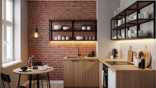 Ilustrasi Desain Dapur Minimalis Gen Z dengan Budget Terbatas/Gemini AI