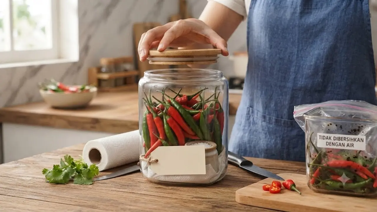 Lifehack Mencegah Cabai Agar Tak Mudah Busuk (AI Generated)