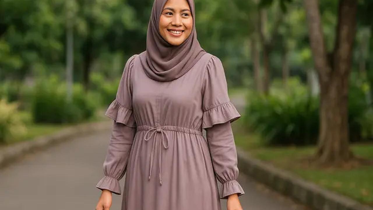 8 Inspirasi Long Dress Lengan Ruffle untuk Ibu-ibu, Bikin Tampilan Awet Muda dan Anggun