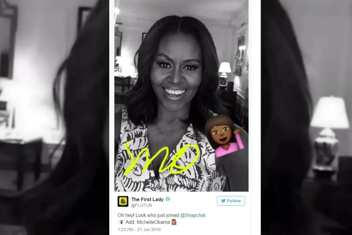 Michelle Obama buka akun di media sosial Snapchat
