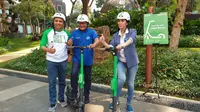 PT Bank Rakyat Indonesia (Persero) Tbk atau BRI bekerja sama dengan Grab Indonesia untuk menyediakan titik operasi skuter listrik Grab Wheels di Gedung BRI di Jalan Jenderal Sudirman, Jakarta Pusat.