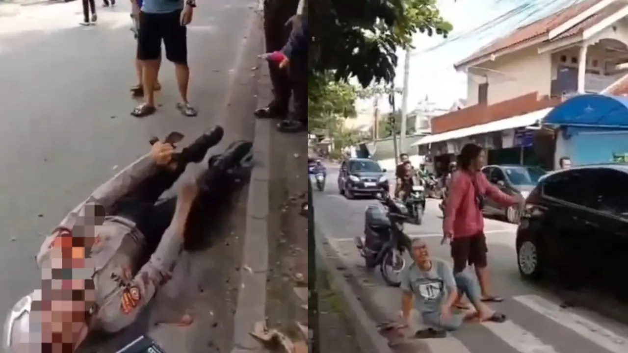 Polisi Tergeletak Kejang-kejang Usai Kecelakaan di Bandar Lampung
