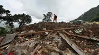 Longsor di Kolombia sebelah barat daya, yang menewaskan 17 orang dan melukai 5 lainnya. (AFP)