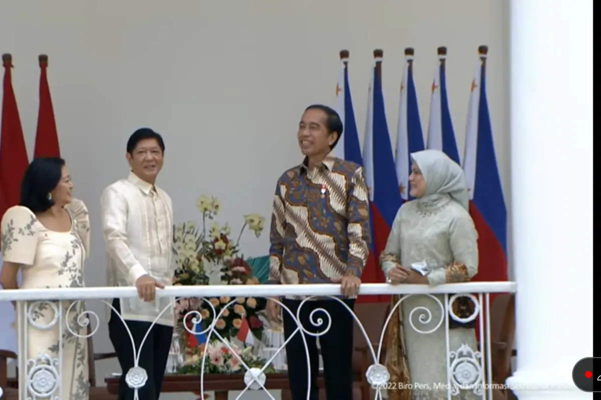 Presiden Joko Widodo atau Jokowi menyambut kunjungan kenegaraan Presiden Presiden Filipina Ferdinand Romualdez Marcos Jr di Istana Kepresidenan Bogor Jawa Barat, Senin (5/9/2022) (Youtube Sekretariat Presiden)