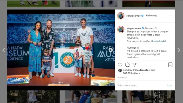 Pemain Real Madrid, Sergio Ramos menikmati liburan musim panas bersama keluarganya (Instagram)