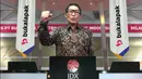Tangkapan layar menampilkan Direktur Utama PT Bursa Efek Indonesia (BEI), Inarno Djajadi saat membèri sambutan pencatatan perdana saham BUKA secara virtual, Jakarta, Jumat (6/8/2021). (Liputan6.com)