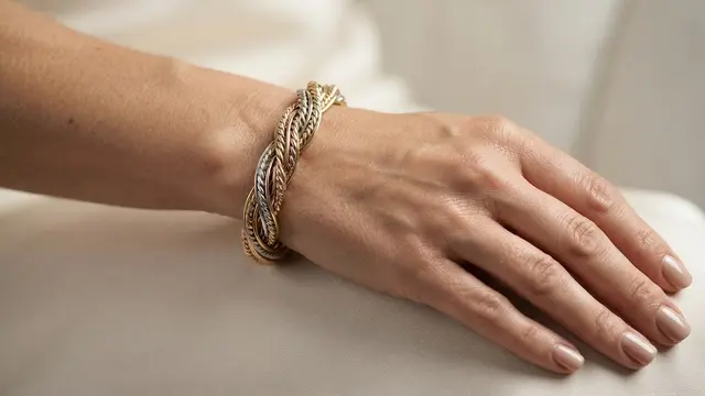 Model Gelang Emas Twist Tiga Warna