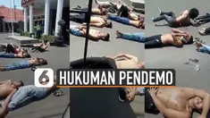 Baru-baru ini beredar video puluhan orang dijemur di bawah terik matahari. Diduga, puluhan orang-orang ini adalah peserta aksi demonstrasi menolak UU Cipta Kerja.