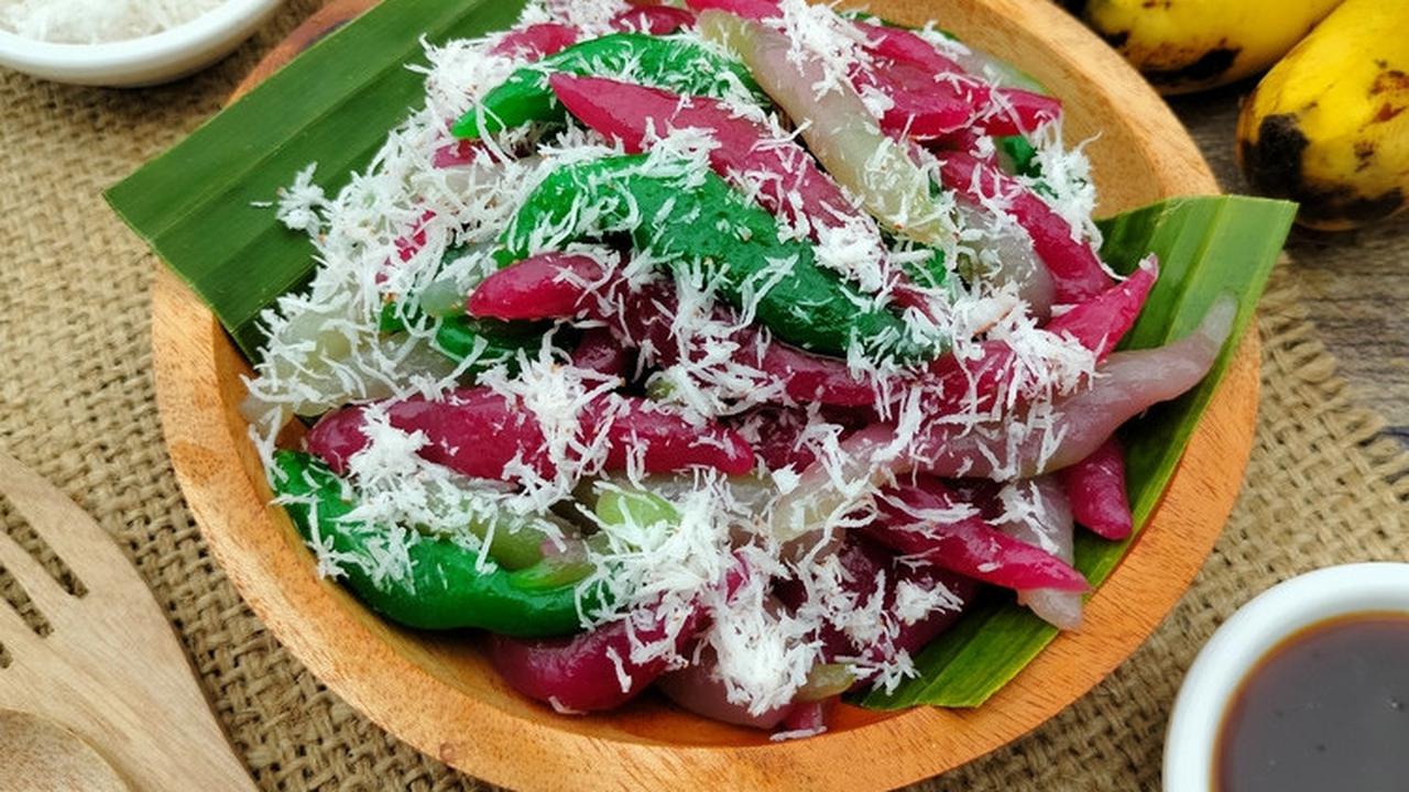 resep cenil kanji tapioka kelapa parut gula merah