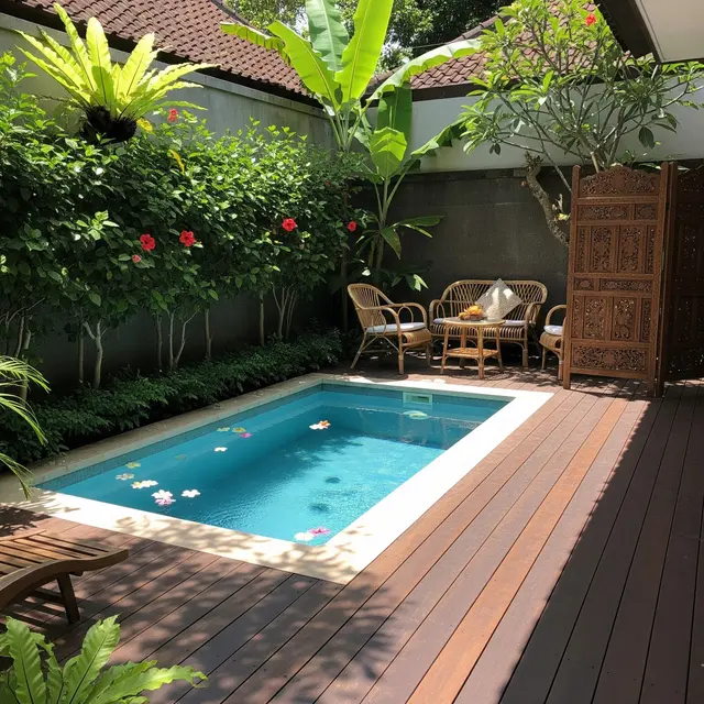 9 Ide Halaman Belakang Rumah dengan Kolam Renang Mini, Ciptakan Spot Relaksasi