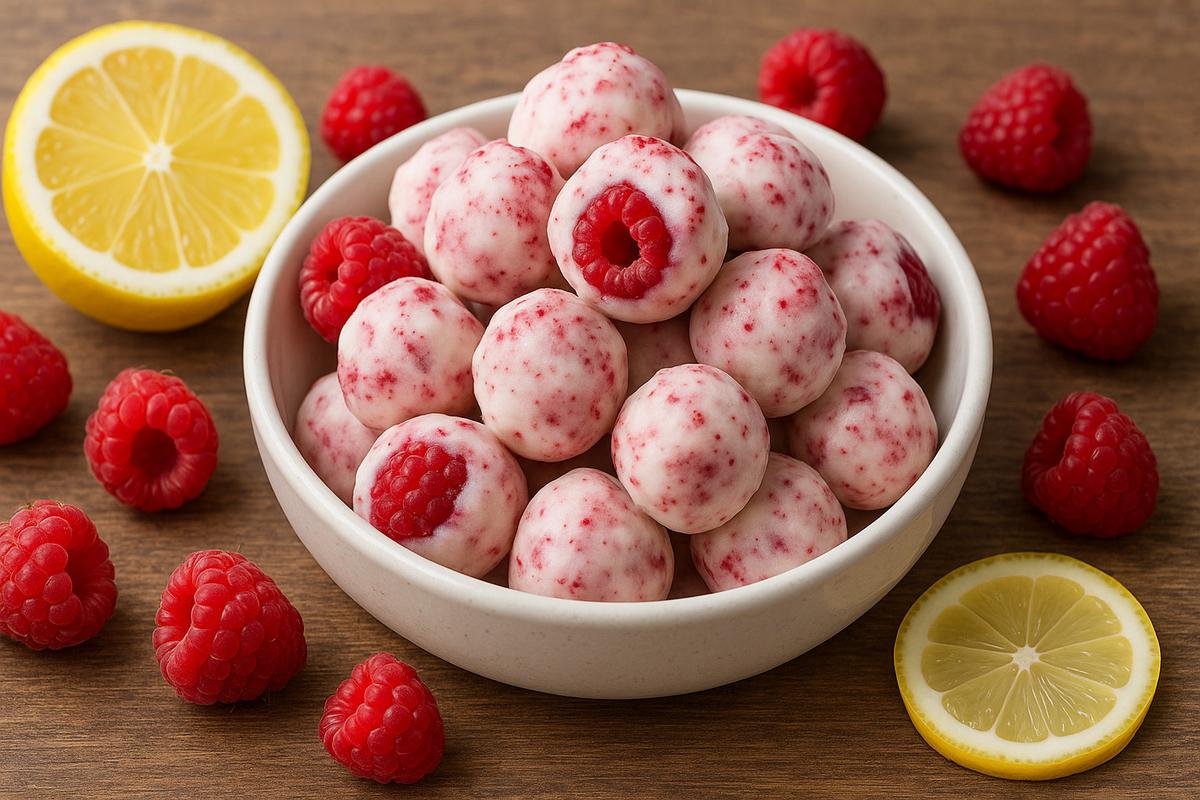 Ilustrasi Yogurt Lemon Rasberi Beku