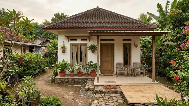 Desain Rumah 5x8 Meter Sederhana di Kampung (Foto: Gemini AI)