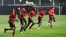 Timnas Bahrain melakukan sesi latihan perdana di Lapangan A, Senayan, Jakarta pada Sabtu (22/03/2025) WIB malam.