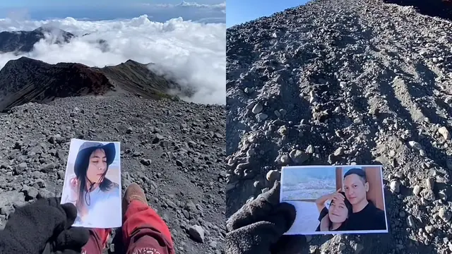 Viral pendaki gunung jual jasa foto dan video di puncak, mirip joki Strava. (Dok: TikTok @riskaoutdoor)