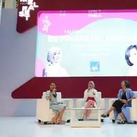 Pritha Ghozie dan Cicilia Nina pada Fimela Fest 2019 (Foto: Daniel Kampua)