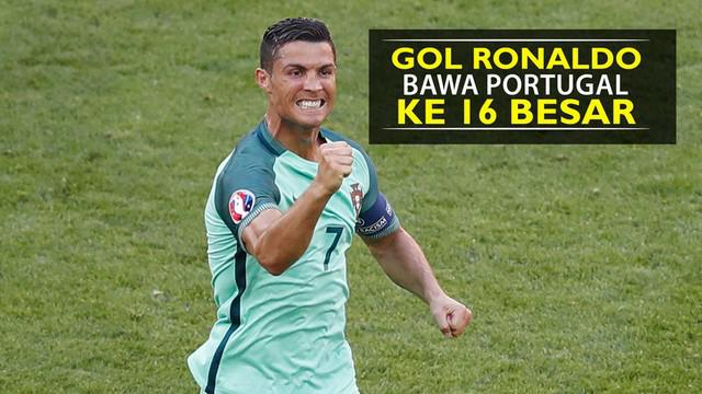 Gol Cristiano Ronaldo pastikan Portugal raih tempat di 16 besar Piala Eropa 2016. Pada laga tersebut, Ronaldo berhasil mencetak dua gol dan satu assist.