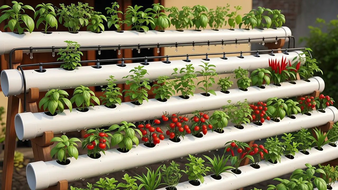 Kebun Mini Vertical Garden dengan Irigasi Otomatis Murah Meriah