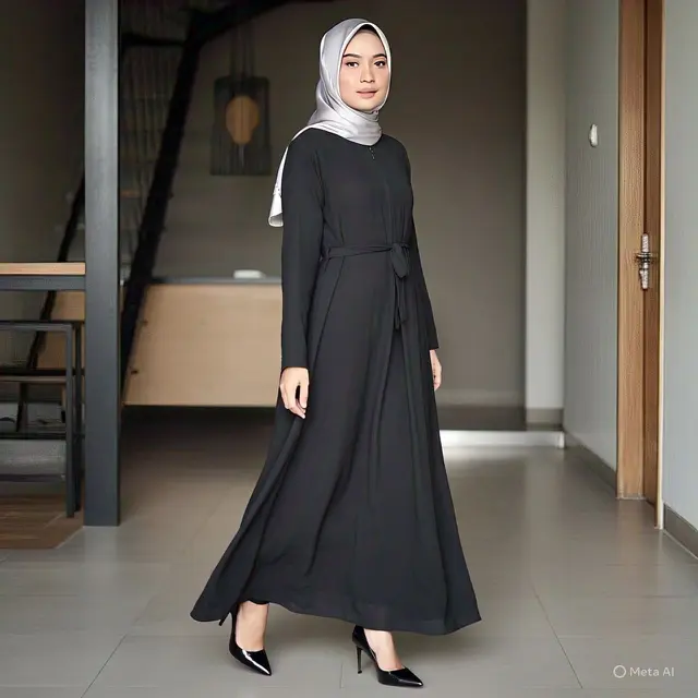 Model Gamis Hitam Simple dan Elegan (Images by ChatGPT)