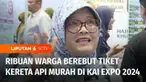 Menjelang libur akhir tahun, ribuan warga menyerbu tiket kereta api murah dalam event KAI Expo 2024. PT KAI menawarkan harga tiket kereta api jarak jauh mulai dari Rp79 ribu untuk 51 rute perjalanan.