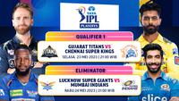 Daftar Pertandingan Indian Premier League 2023 Babak Playoff di Vidio, 23 & 24 Mei 2023. (Sumber : dok. vidio.com)