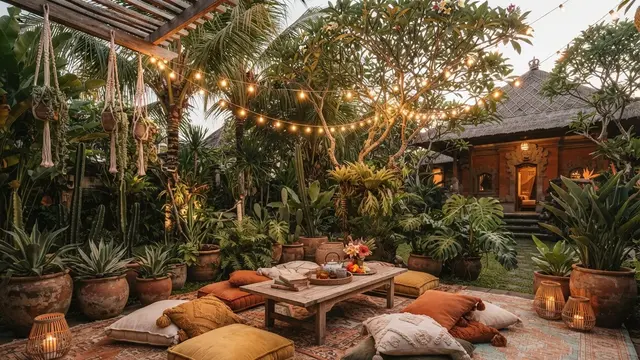 Area Duduk Outdoor ala Vila Tropis