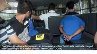 Warga Indonesia ditangkap karena oleh pihak kepolisian Singapura karena terbukti melakukan praktek pengaturan skor. (TODAY/ Jason Quah)