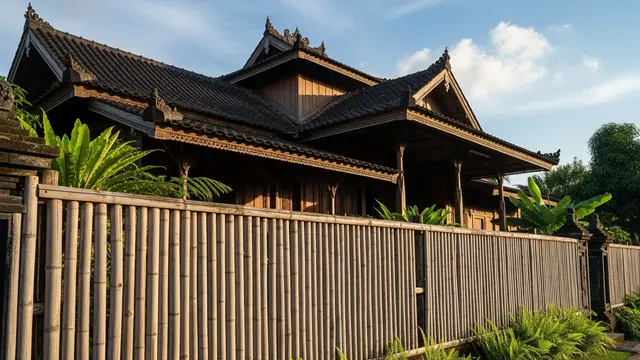 Model Pagar Bambu Klasik untuk Rumah Gaya Tradisional Jawa/Gemini AI