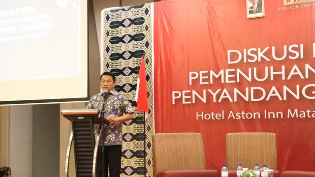 Moeldoko dalam diskusi publik bertema “Pemenuhan Hak-Hak Penyandang Disabilitas” di Mataram, Nusa Tenggara Barat. (Foto: Kantor KSP)