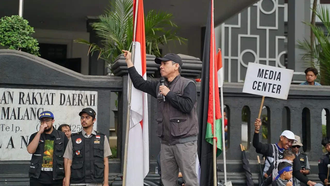 Demo dukung Palestina di DPRD Kota Malang. (Istimewa)