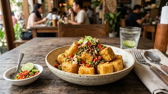 Ilustrasi Tahu Cabe Garam ala Restoran/AI Generated