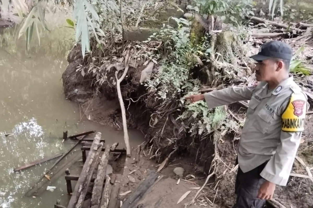 Lokasi kejadian Supriatin diterkam buaya ketika mencuci pakaian di pinggir Sungai Banjar Negoro.  Foto : (Istimewa).