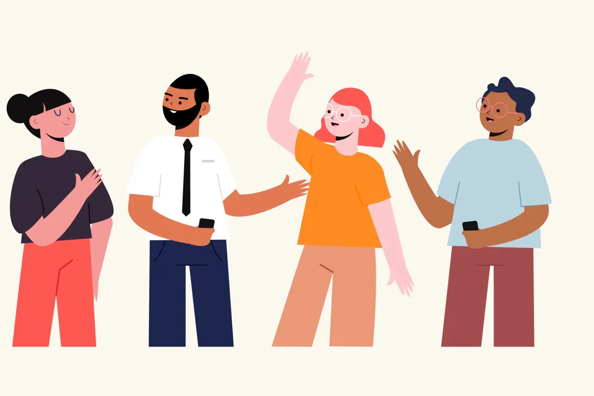 Ilustrasi sikap, orang-orang
