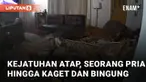 Nasib apes dialami oleh seorang pria ini ketika sedang asyik nonton tv di sofa.