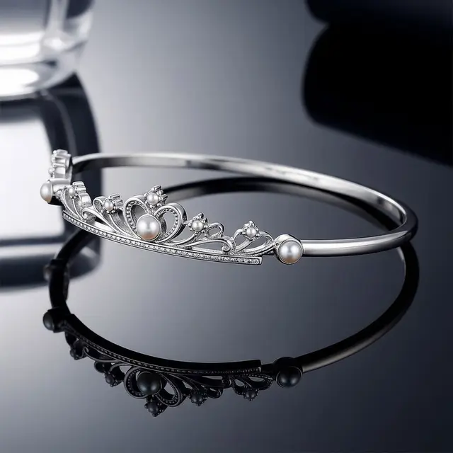 Model Gelang Bangle Tipis dengan Aksen Bunga