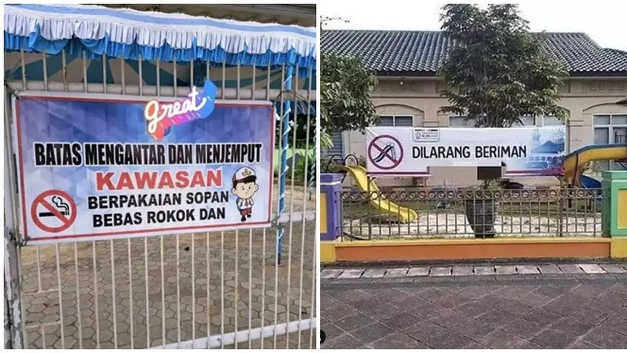 6 Spanduk di Sekolah Berisi Larangan Ini Kocak, Bikin Siswa Tepuk Jidat